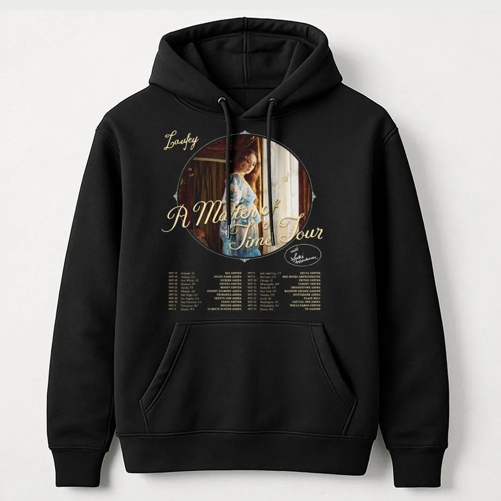 Laufey A Matter Of Time Tour Hoodie | Retro Concert Graphic Sweatshirt | Premium Cotton Blend | Music Lover Fan Gift Apparel