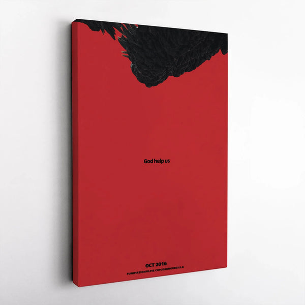 Shin Godzilla Movie Poster Canvas | Minimalist Kaiju Wall Art | Premium Gallery Wrap | Home Decor Gift for Horror Movie Fans