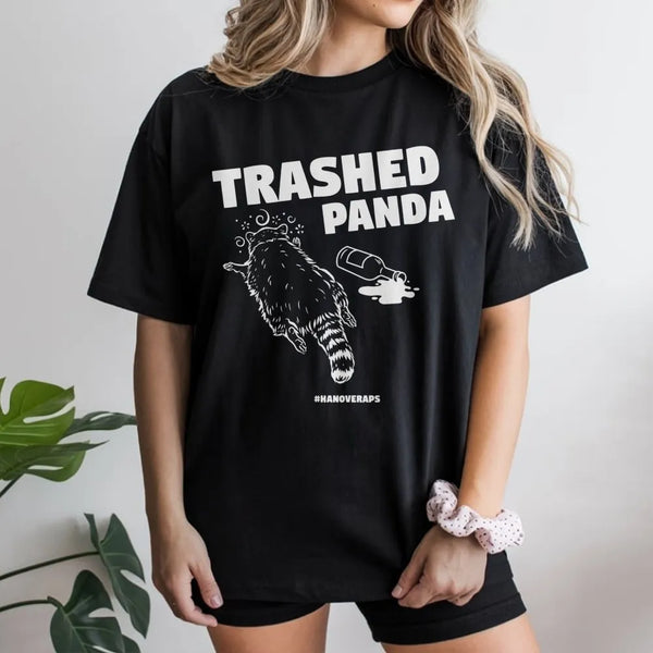 Trashed Panda T-Shirt | Funny Drunk Raccoon Graphic Tee | Premium 100% Cotton Soft Shirt | Perfect Gift for Animal Lovers and