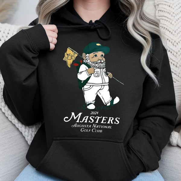 Golf Gnome Hoodie | 2024 Masters Inspired Graphic Print | Premium Soft Cotton Blend | Gift for Golf Lovers and Augusta Fans