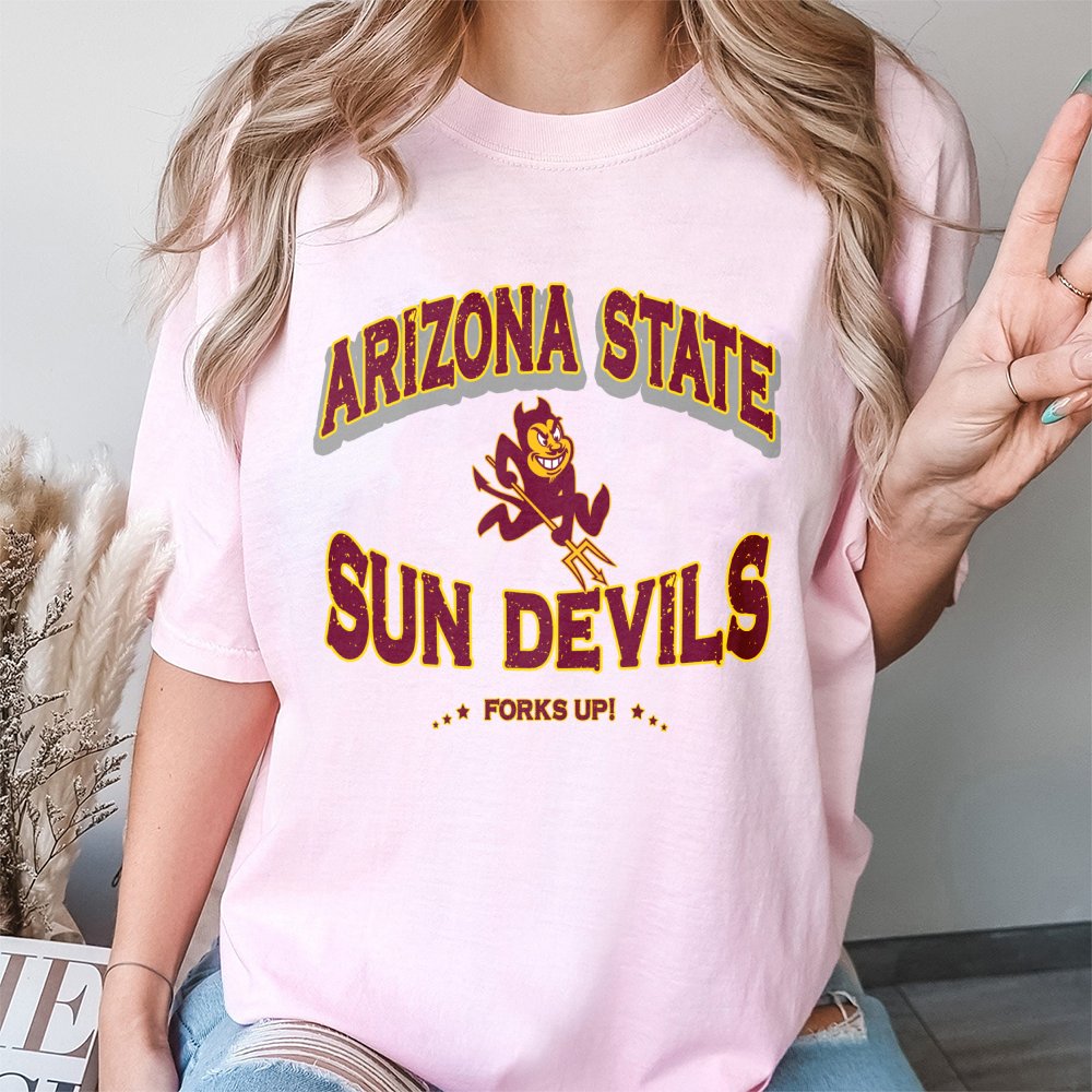 Arizona State Sun Devils T-Shirt | Retro Sparky Mascot Design | Premium Cotton College Apparel | Game Day Gift for ASU Fans