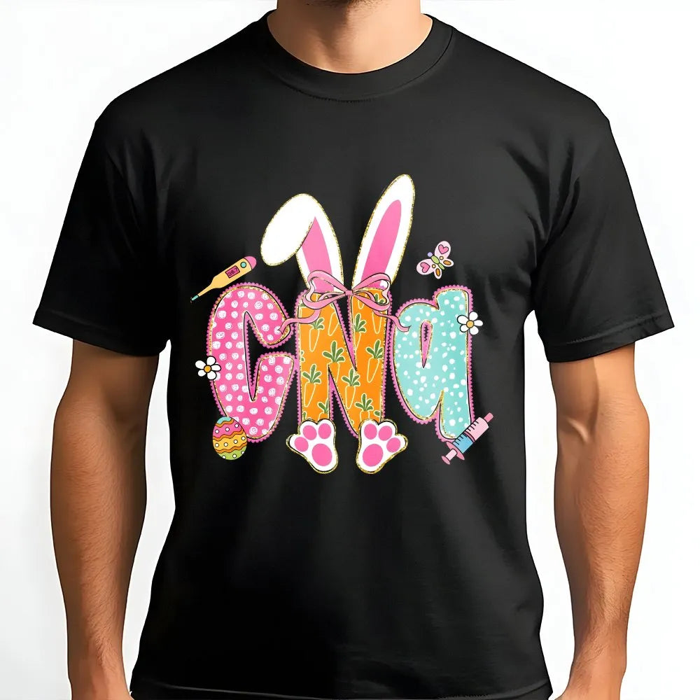 Nurse Easter T-Shirt | Stethoscope Bunny Bow Design | Premium Soft Cotton | Cute RN CNA Healthcare Worker Gift