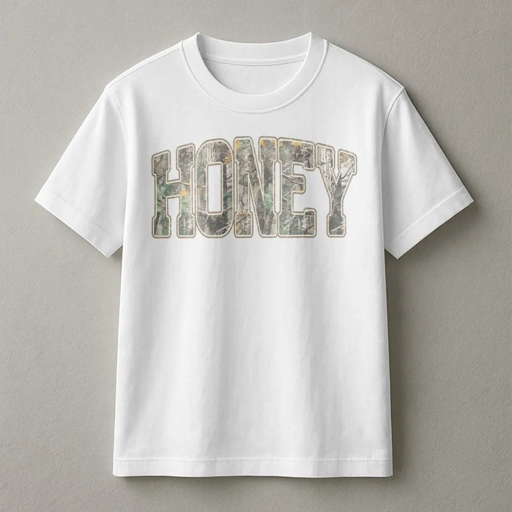 Honey Camo Sweatshirt | Retro Western Graphic Pullover | Soft Cotton Blend | Unique Country Girl Gift, Southern Apparel