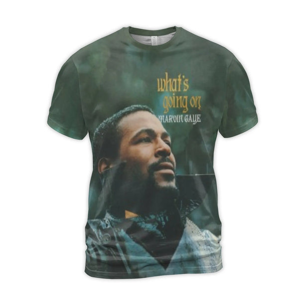 Marvin Gaye 3D Graphic T-Shirt | What's Going On Album Art Print | Premium Polyester Blend | Music Fan Gift & Retro Soul Conc