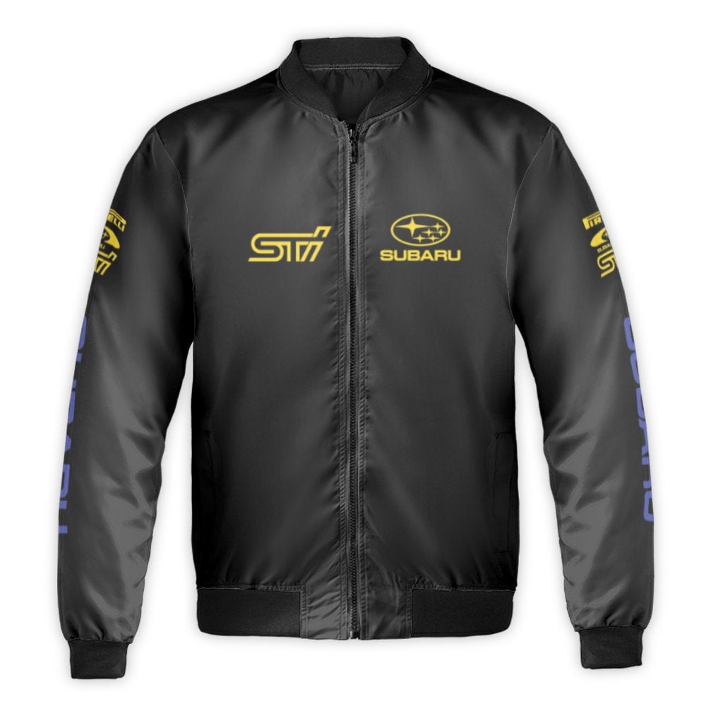 Subaru STI Bomber Jacket | Rally Racing Motorsport Streetwear | Durable Nylon Windbreaker | Premium JDM Gift For Car Enthusia