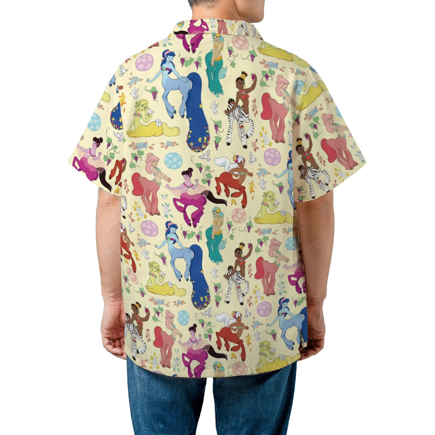 Vintage Cartoon Centaur Hawaiian Shirt | Pastoral Symphony All-Over Print | Lightweight Woven Polyester | Collector's Gift fo