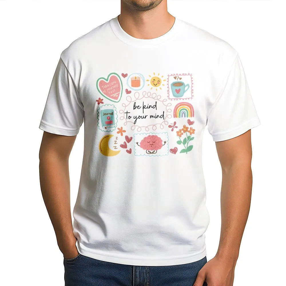 Mental Health Awareness T-Shirt | Be Kind To Your Mind Vintage Graphic | Cozy Pullover Sweatshirt | Inspirational Self Care G