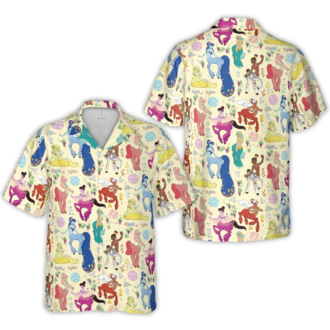 Vintage Cartoon Centaur Hawaiian Shirt | Pastoral Symphony All-Over Print | Lightweight Woven Polyester | Collector's Gift fo