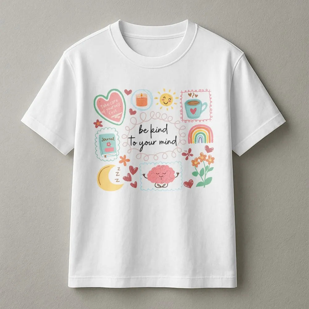 Mental Health Awareness T-Shirt | Be Kind To Your Mind Vintage Graphic | Cozy Pullover Sweatshirt | Inspirational Self Care G