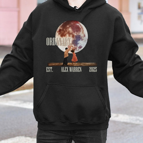 Alex Warren Ordinary Hoodie | Retro Moon Graphic Music Tour Merch | Cotton Blend Premium Pullover | Gift for Fans and Music L