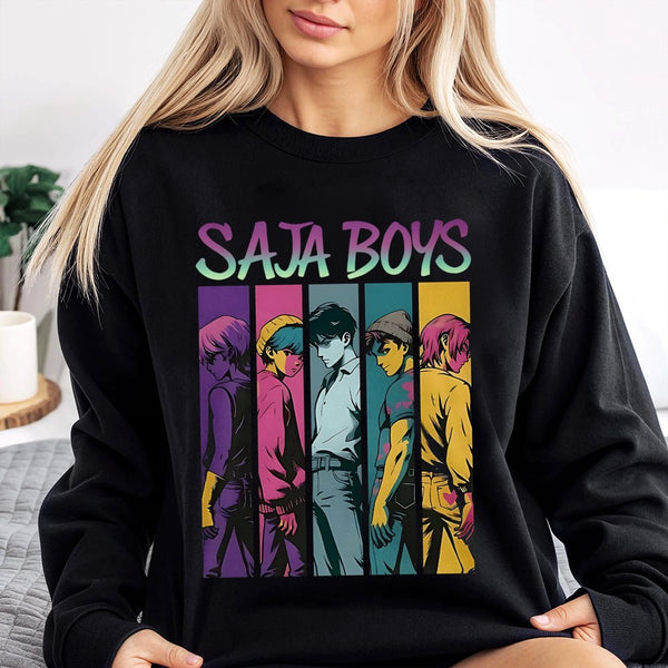 Saja Boys Anime Sweatshirt | Retro 90s Aesthetic Graphic | Cotton Blend Premium Crewneck | Trendy Kpop Fan Gift for Unisex Ad