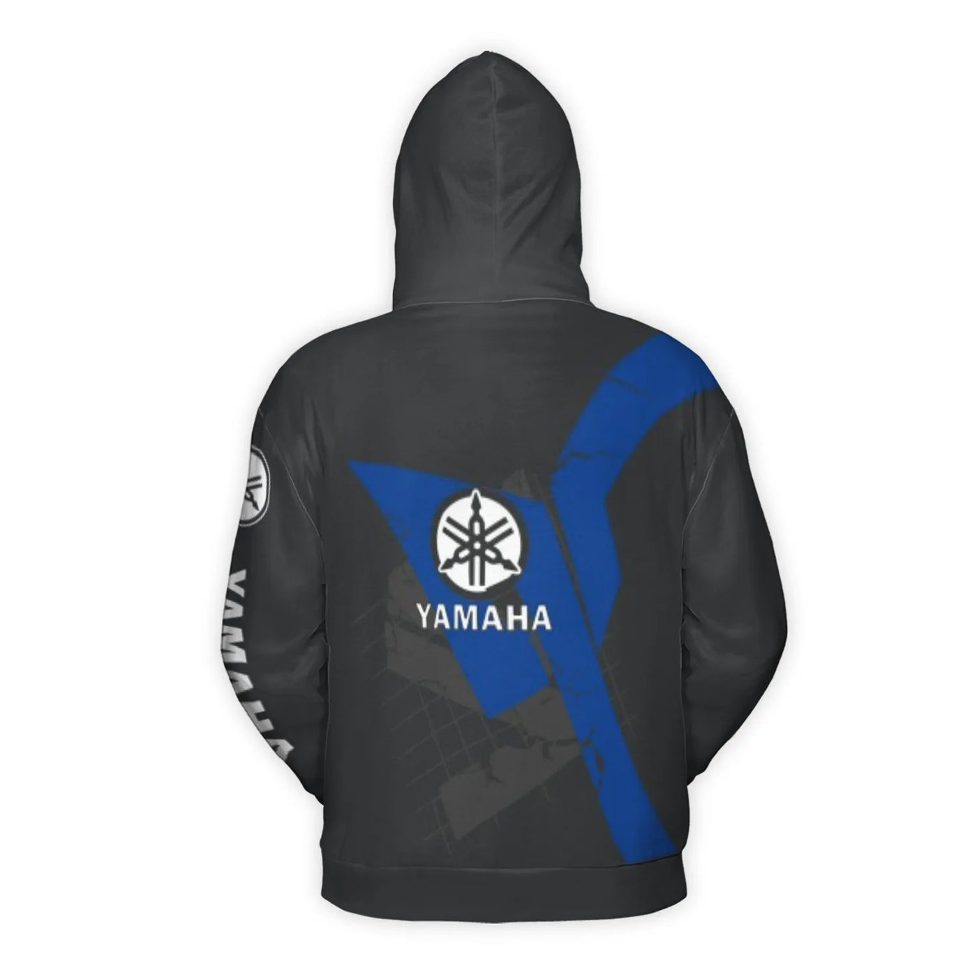 Motorcycle Racing Hoodie | Blue and Black Yamaha Graphic Print | Soft Brushed Fleece Polyester | Unisex Premium Gift for Bike