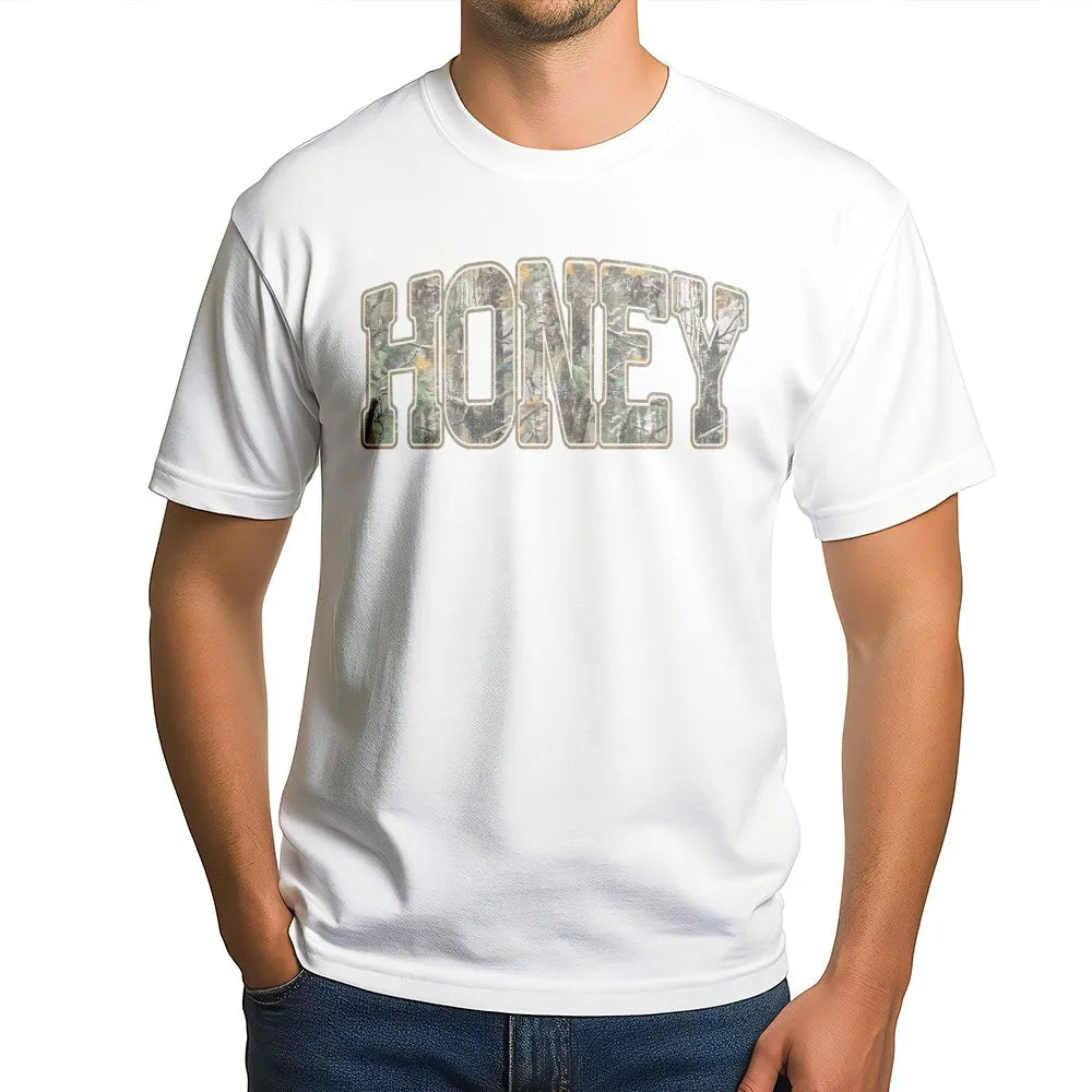 Honey Camo Sweatshirt | Retro Western Graphic Pullover | Soft Cotton Blend | Unique Country Girl Gift, Southern Apparel