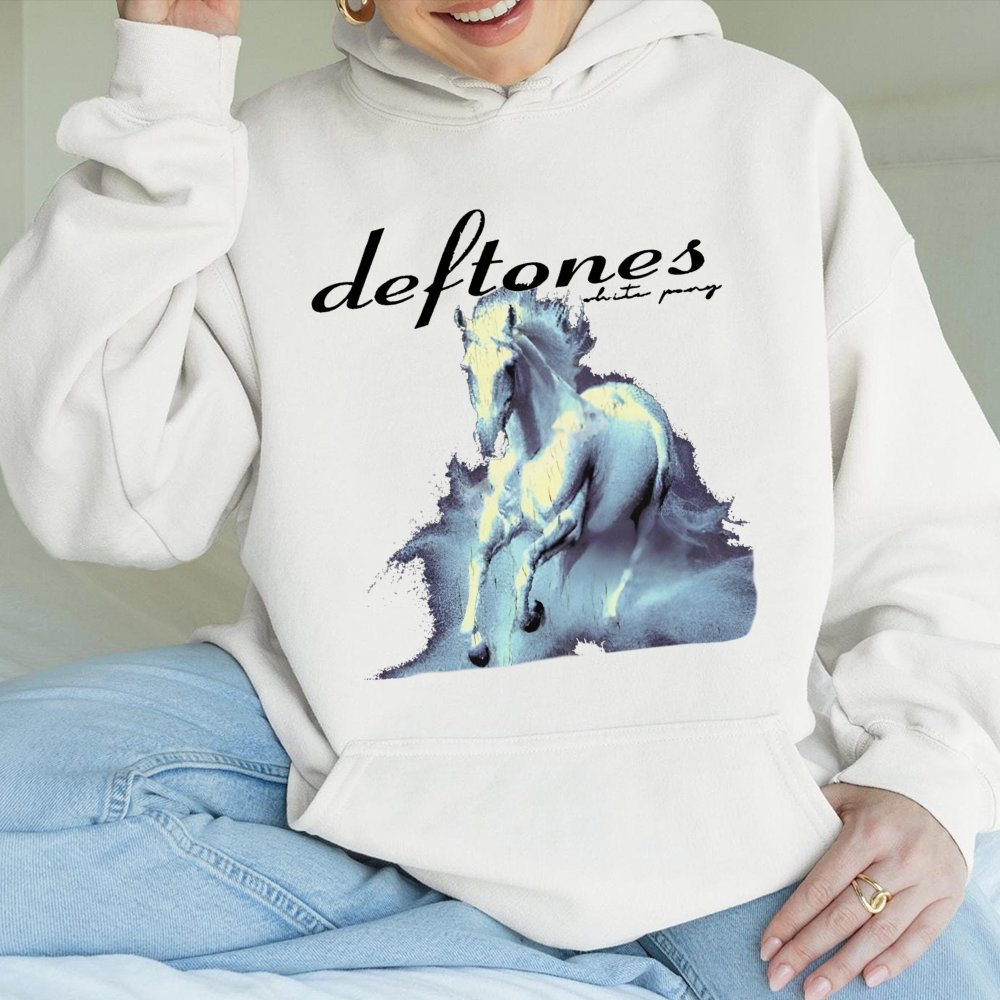 Deftones White Pony Hoodie | Retro Alternative Rock Band Graphic | Premium Cotton Blend | Unisex Oversized Music Merch Gift f