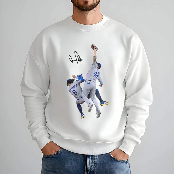 Baseball Catch Crewneck Sweatshirt | Professional Sports Iconic Play Design | Cotton-Poly Blend Premium Apparel | Gift for ML