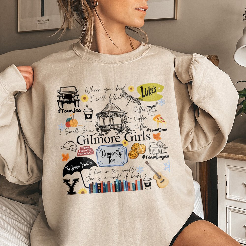 Stars Hollow Sweatshirt | Gilmore Girls Inspired Graphic Print | Premium Cotton Blend Crewneck | Cozy TV Show Fan Gift For He