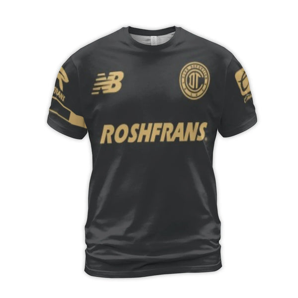 Deportivo Toluca T-Shirt | Black And Gold Soccer Fan Jersey | 3D All-Over Print Polyester | Gift For Club Toluca Supporters