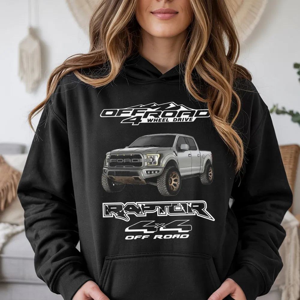 Off Road Truck Hoodie | 4x4 Pickup Graphic Print | Cotton Blend Premium Sweatshirt | Gift For Truck Enthusiasts Men Women