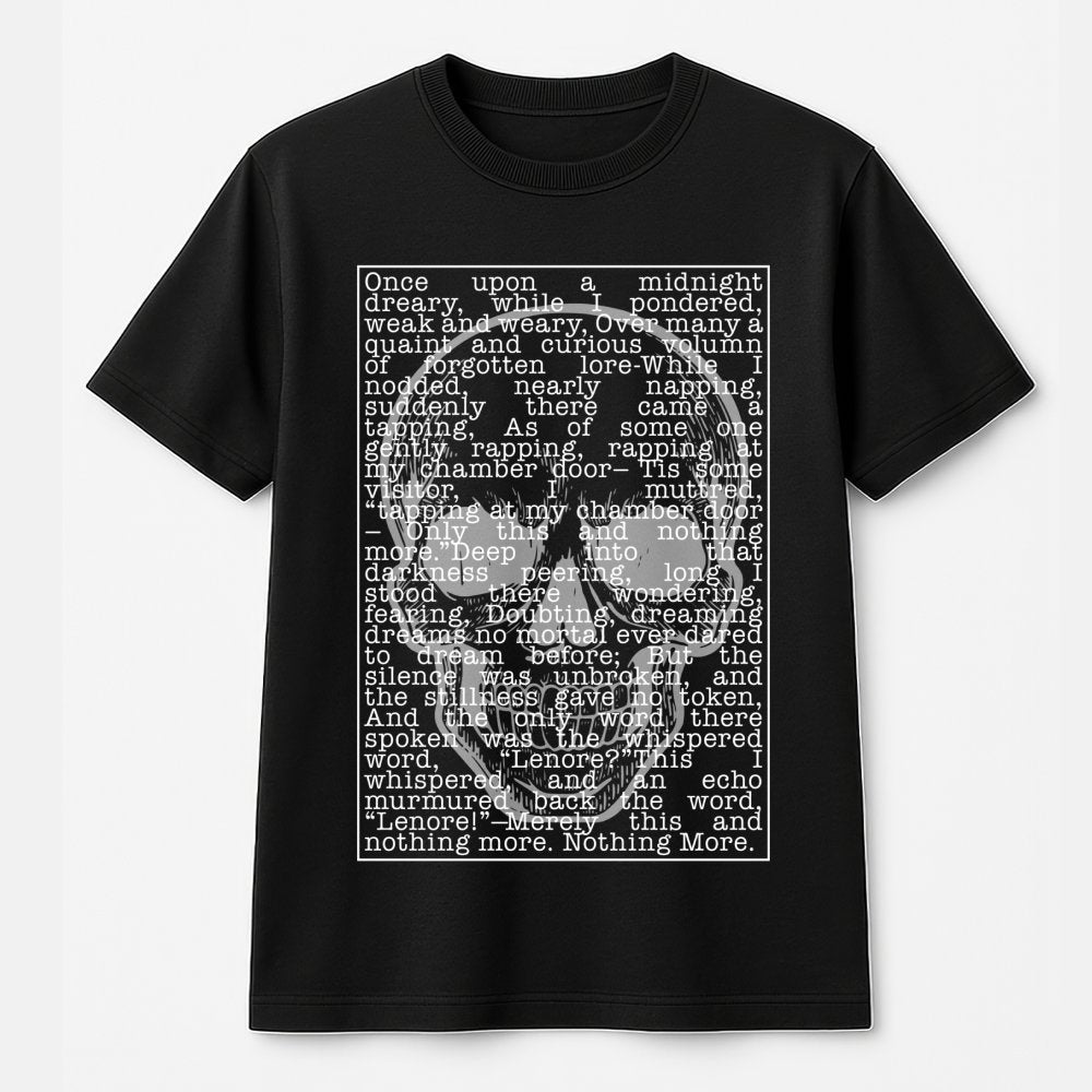 Edgar Allan Poe The Raven T-Shirt | Gothic Literature Poem Quote Design | Premium 100% Cotton Tee | Gift for Book Lovers, Tea