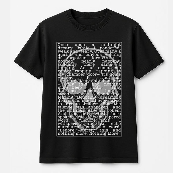 Edgar Allan Poe The Raven T-Shirt | Gothic Literature Poem Quote Design | Premium 100% Cotton Tee | Gift for Book Lovers, Tea