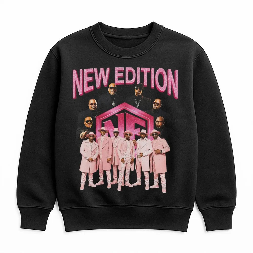 New Edition R&B Band Sweatshirt | Vintage Style Concert Graphic Print | Premium Cotton Blend Crewneck | Gift For 90s Music Fa