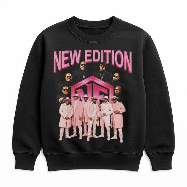New Edition R&B Band Sweatshirt | Vintage Style Concert Graphic Print | Premium Cotton Blend Crewneck | Gift For 90s Music Fa