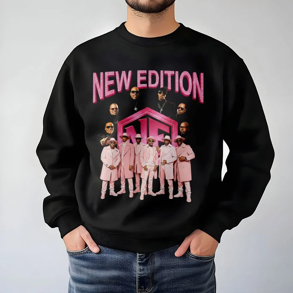 New Edition R&B Band Sweatshirt | Vintage Style Concert Graphic Print | Premium Cotton Blend Crewneck | Gift For 90s Music Fa