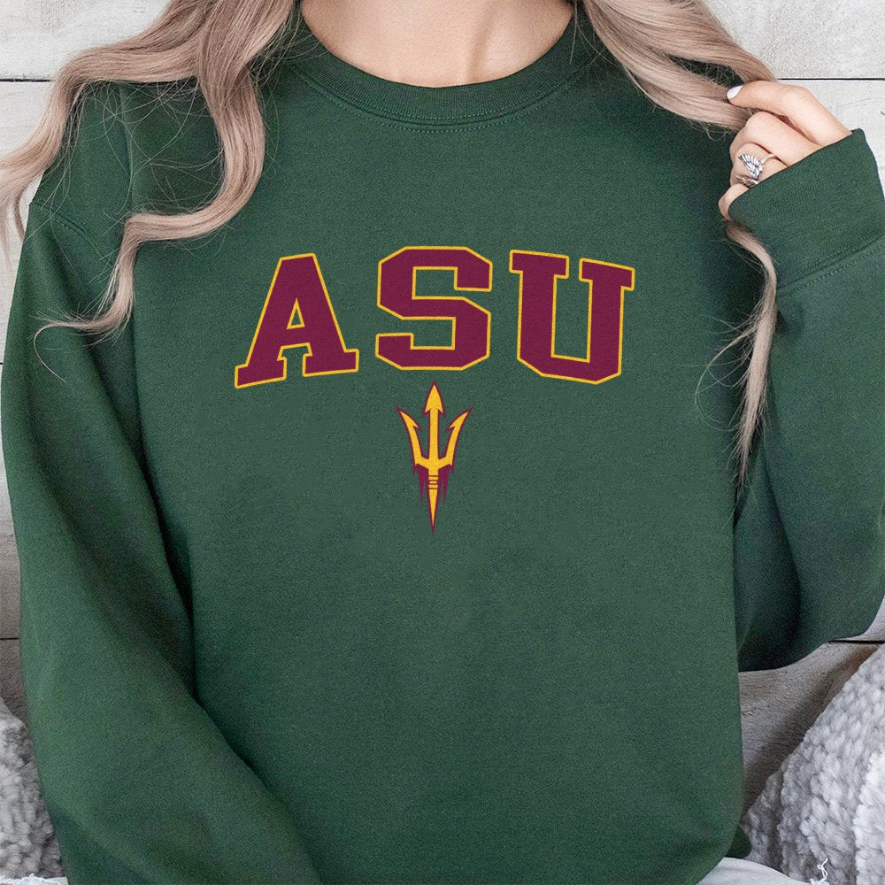 Arizona State University Sweatshirt | ASU Sun Devils Trident Logo | Premium Cotton Blend Crewneck | College Spirit Apparel fo