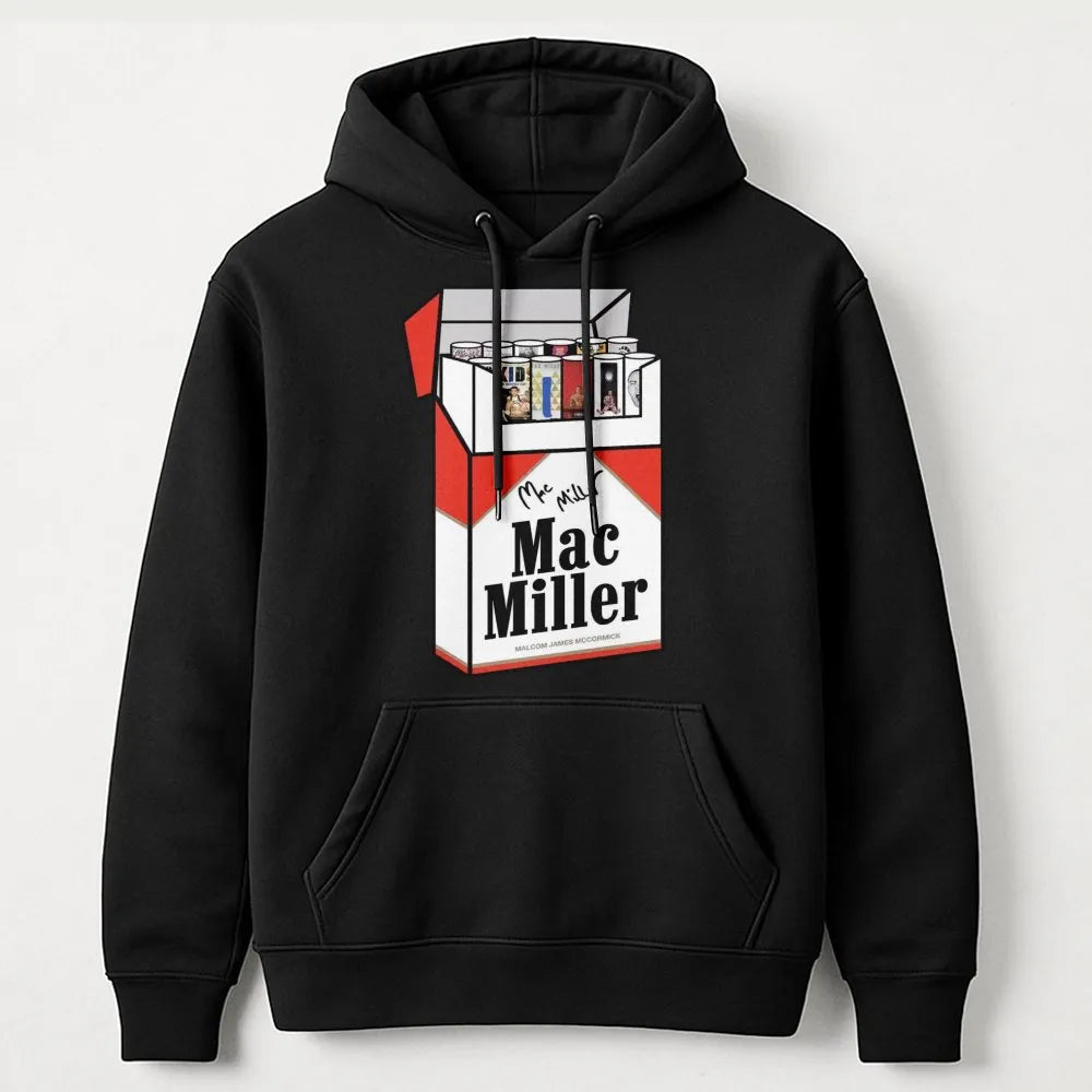 Mac Miller Hoodie | Album Art Cigarette Pack Design | Premium Cotton Blend | Gift for Rap Music Fans