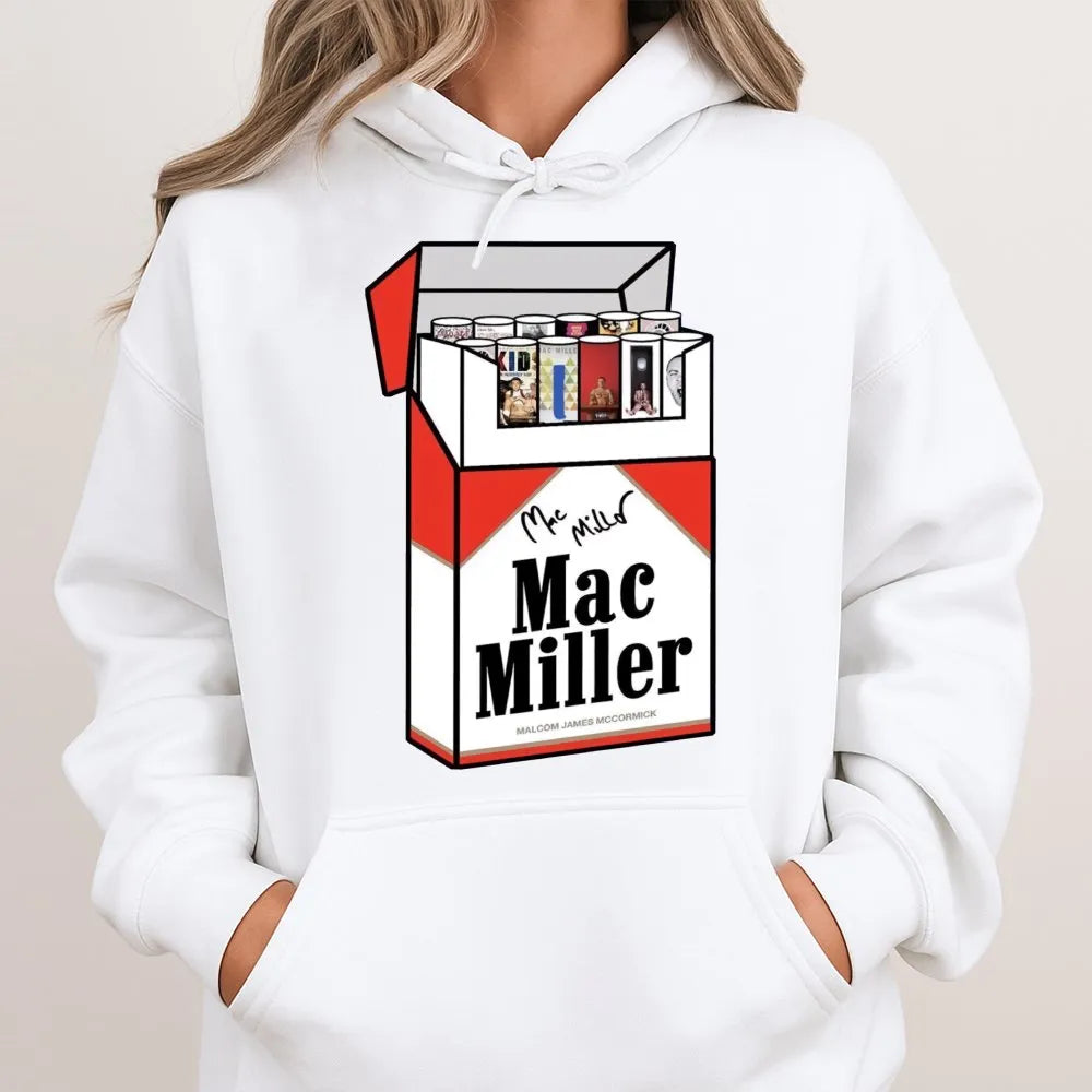 Mac Miller Hoodie | Album Art Cigarette Pack Design | Premium Cotton Blend | Gift for Rap Music Fans