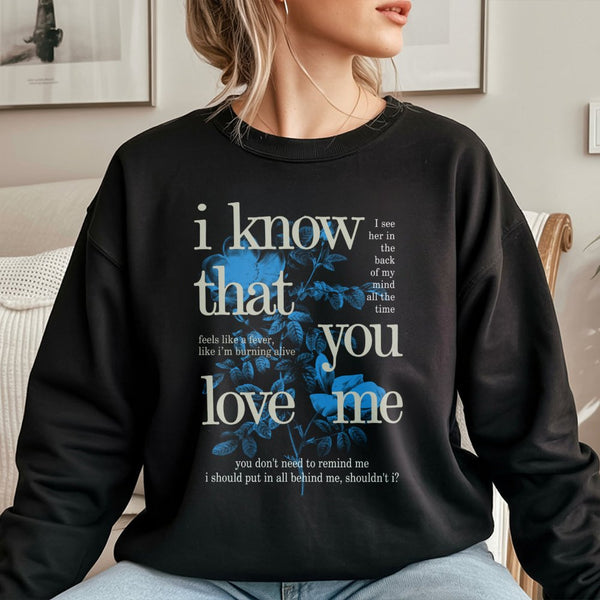 Lyrics Graphic Sweatshirt | Aesthetic Floral Typography Design | Premium Cotton Blend | Gift For Music Lovers And Indie Conce