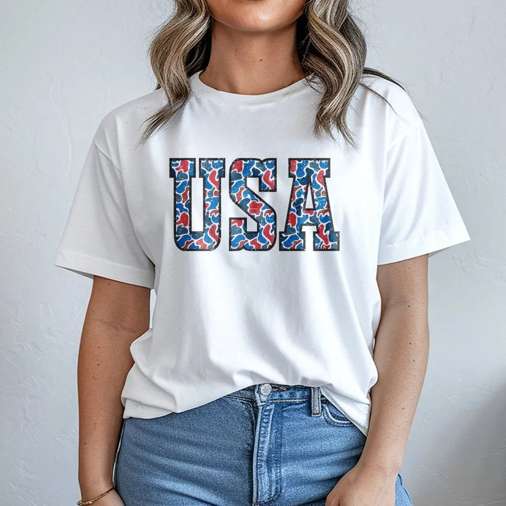 USA 250th Anniversary Sweatshirt | Patriotic Red White Blue Camo | Soft Cotton Blend Pullover | Semiquincentennial 1776-2026 