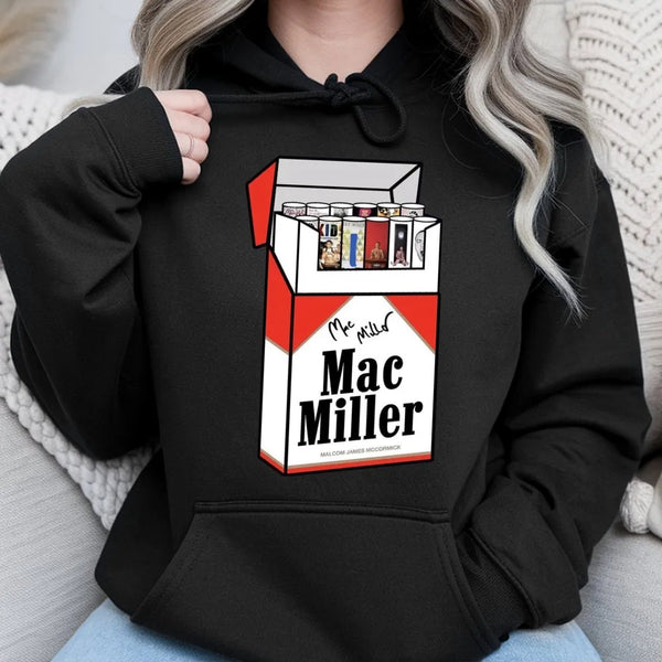 Mac Miller Hoodie | Album Art Cigarette Pack Design | Premium Cotton Blend | Gift for Rap Music Fans
