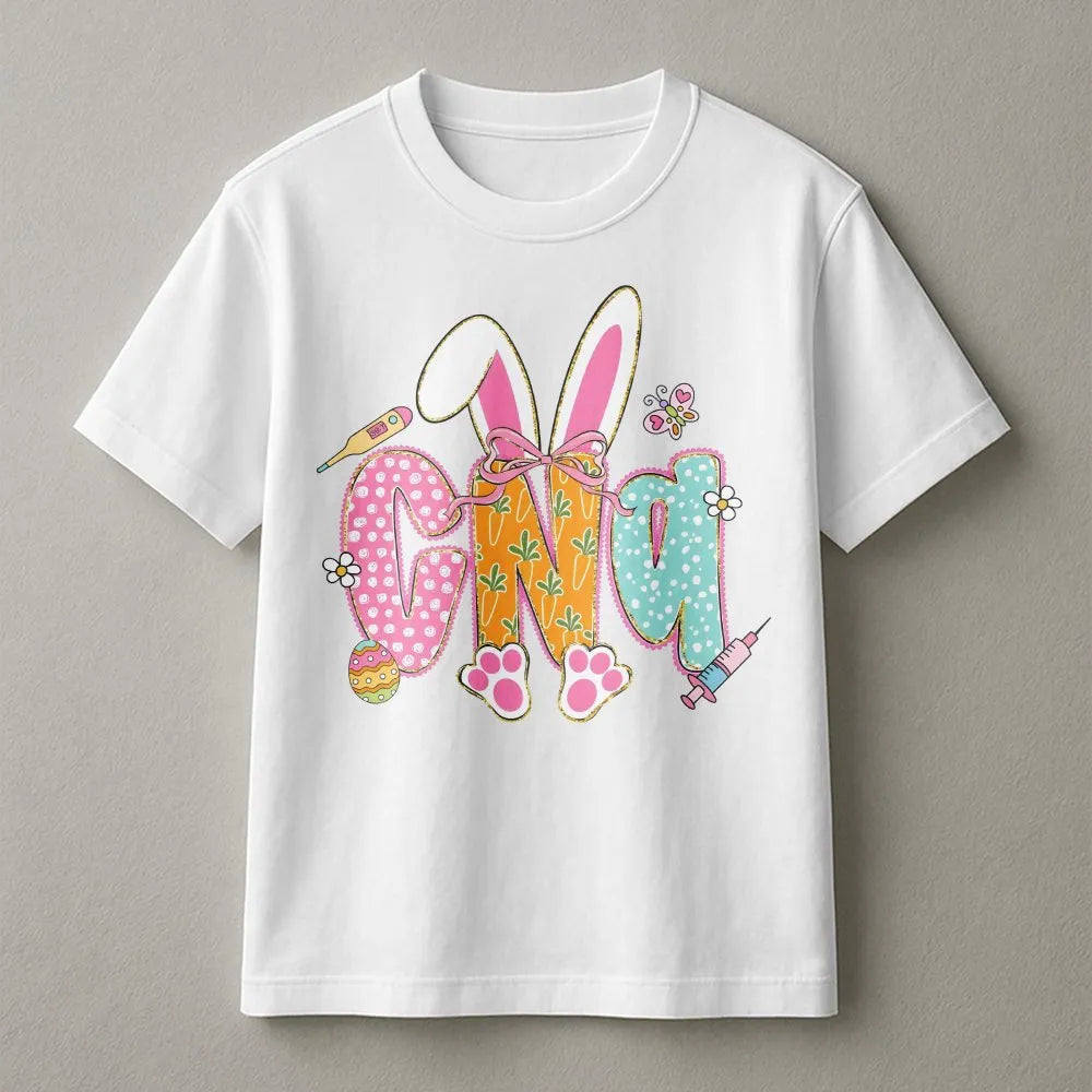 Nurse Easter T-Shirt | Stethoscope Bunny Bow Design | Premium Soft Cotton | Cute RN CNA Healthcare Worker Gift