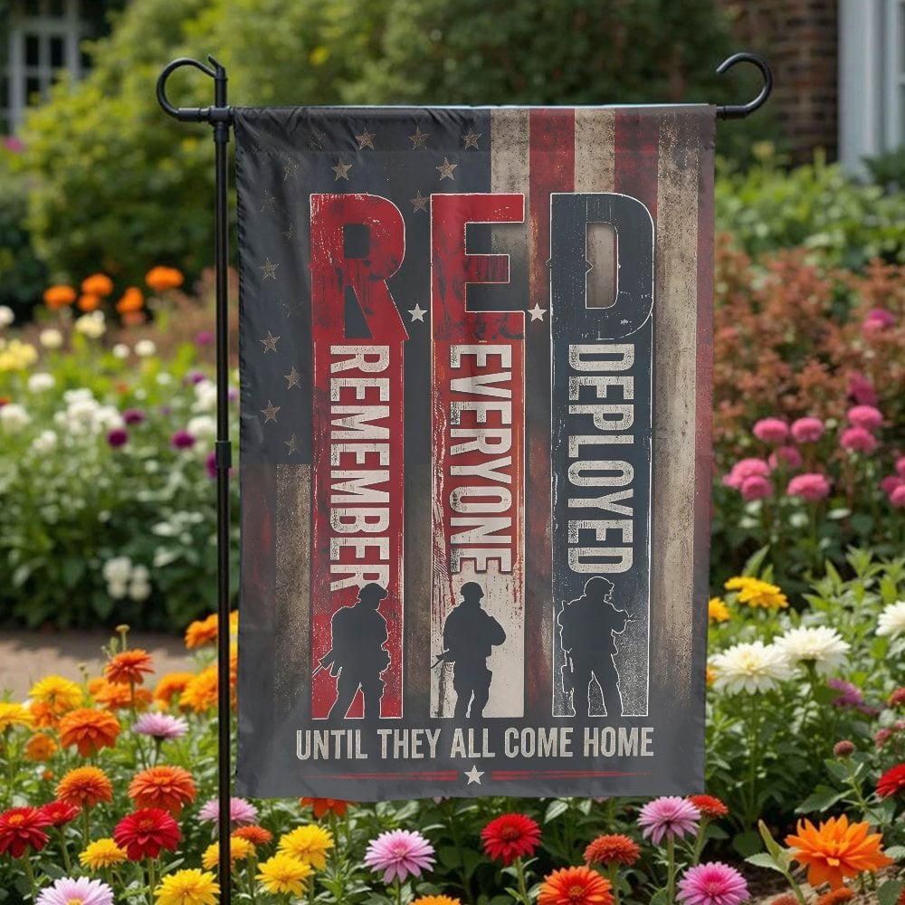 R.E.D. Friday Garden Flag | Remember Everyone Deployed Vintage Design | Double-Sided Polyester | Support Our Troops Gift for 